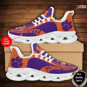 Personalize NCAA Clemson Tigers Max Soul Shoes Running Sneakers