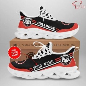 Personalize NCAA Georgia Bulldogs Black Max Soul Shoes Running Sneakers