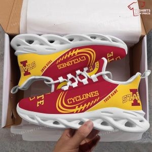 Personalize NCAA Iowa State Cyclones Cardinal Gold Max Soul Sneakers Running Shoes