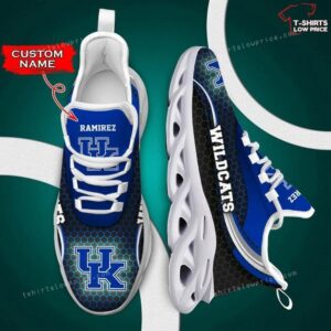 Personalize NCAA Kentucky Wildcats Blue Black Max Soul Shoes Running Sneakers
