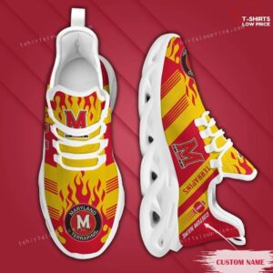 Personalize NCAA Maryland Terrapins Red Yellow Max Soul Shoes Running Sneakers