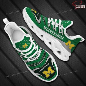 Personalize NCAA Michigan Wolverines Green Max Soul Shoes Running Sneakers