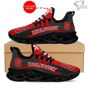 Personalize NCAA Nc State Wolfpack Red Black Max Soul Sneakers Sport Shoes