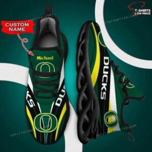 Personalize NCAA Oregon Ducks Black Green Max Soul Shoes Running Sneakers