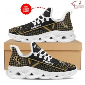Personalize NCAA Ucf Knights Black Gold Max Soul Sneakers Running Shoes