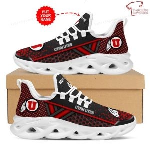 Personalize NCAA Utah Utes Black Red Max Soul Sneakers Sport Shoes