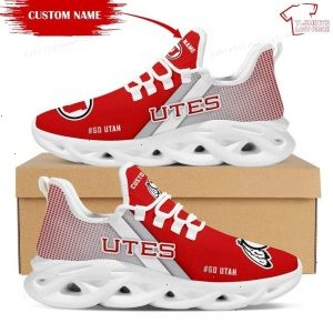 Personalize NCAA Utah Utes Red Grey Max Soul Shoes Running Sneakers