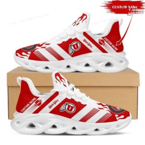 Personalize NCAA Utah Utes Red White Max Soul Sneakers Running Shoes