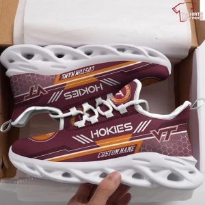 Personalize NCAA Virginia Tech Hokies Maroon Max Soul Sneakers Sport Shoes