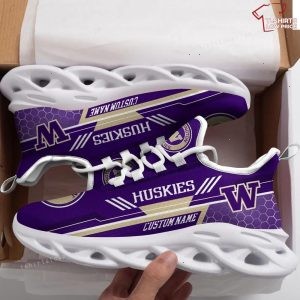 Personalize NCAA Washington Huskies Purple Max Soul Sneakers Running Shoes