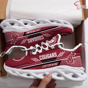 Personalize NCAA Washington State Cougars Red Max Soul Sneakers Sport Shoes