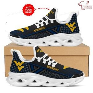Personalize NCAA West Virginia Mountaineers Black Max Soul Sneakers Running Shoes
