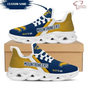 Personalize NCAA West Virginia Mountaineers Blue Gold Max Soul Sneakers Sport Shoes