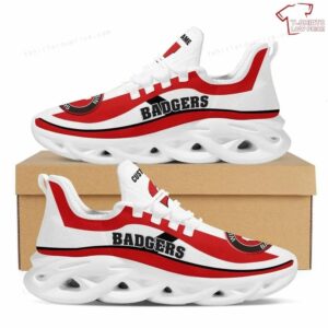Personalize NCAA Wisconsin Badgers White Max Soul Shoes Running Sneakers