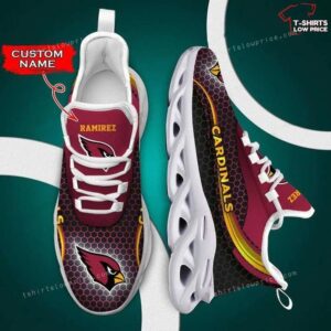 Personalize NFL Arizona Cardinals Red Black Max Soul Sneakers Sport Shoes