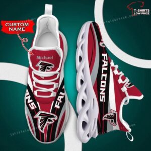 Personalize NFL Atlanta Falcons Red Black Max Soul Sneakers Sport Shoes