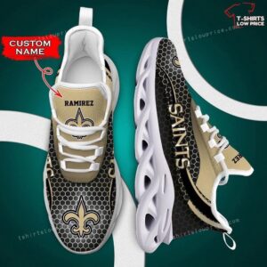 Personalize NFL New Orleans Saints Metal Hole Max Soul Sneakers Running Shoes