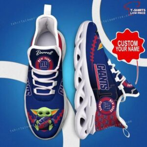 Personalize NFL New York Giants Baby Yoda Max Soul Sneakers Running Shoes