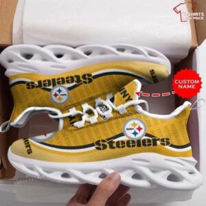 Personalize NFL Pittsburgh Steelers Golden Max Soul Shoes Running Sneakers