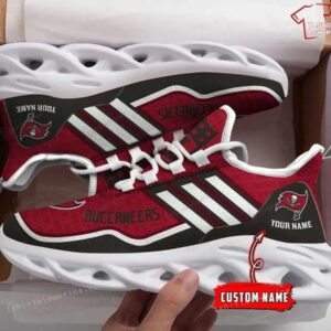 Personalize NFL Tampa Bay Buccaneers Red Black Max Soul Sneakers Running Shoes