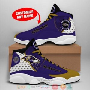 Personalized Baltimore Ravens Nfl Football Team Air Jordan 13 Sneaker Shoes