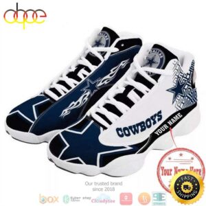Personalized Dallas Cowboys Football NFL Team Big Logo Air Jordan 13 Sneaker Shoes