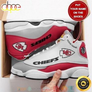 Personalized Kansas City Chiefs NFL Big Logo Football Team Air Jordan 13 Sneaker Shoes