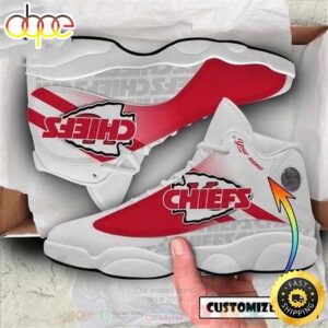 Personalized Kansas City Chiefs NFL Custom White Air Jordan 13 Shoes