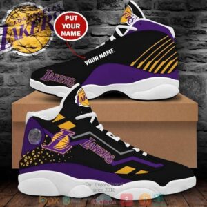 Personalized Kobe Bryant Los Angeles Lakers Football Nba 28 Big Logo Air Jordan 13 Sneaker Shoes