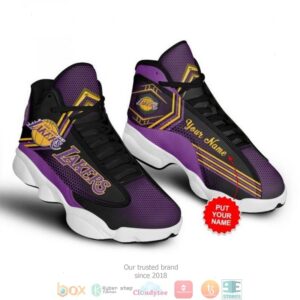 Personalized Kobe Bryant Los Angeles Lakers Football Nba 7 Big Logo Air Jordan 13 Sneaker Shoes