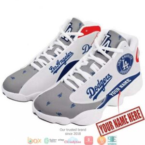 Personalized Los Angeles Dodgers Mlb Team Big Logo Air Jordan 13 Sneaker Shoes