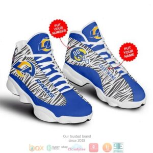 Personalized Los Angeles Rams Nfl Teams Football Big Logo 30 Gift Air Jordan 13 Sneaker Shoes
