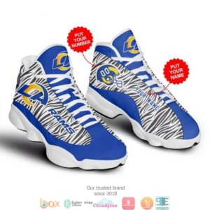 Personalized Los Angeles Rams Nfl Teams Football Big Logo Air Jordan 13 Sneaker Shoes