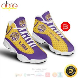 Personalized Lsu Tigers NFL Custom Air Jordan 13 Shoes