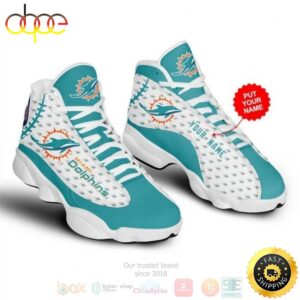 Personalized Miami Dolphins NFL Custom Air Jordan 13 Shoes
