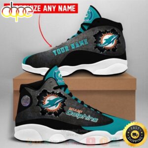Personalized Miami Dolphins NFL Team Air Jordan 13 Shoes