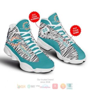 Personalized Miami Dolphins Nfl Custom Air Jordan 13 Shoes 2