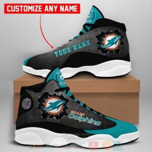 Personalized Miami Dolphins Nfl Team Air Jordan 13 Shoes