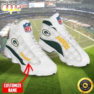 Personalized NFL Green Bay Packers White Air Jordan 13 Shoes