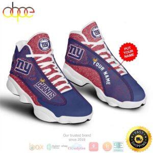 Personalized New York Giants NFL Football Custom Air Jordan 13 Shoes