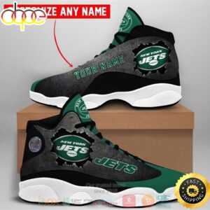 Personalized New York Jets Football NFL Logo Custom Air Jordan 13 Shoes