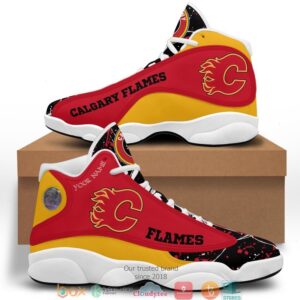 Personalized Nhl Calgary Flames Air Jordan 13 Shoes