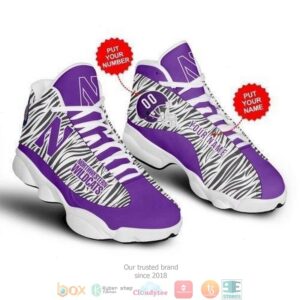 Personalized Northwestern Wildcats Football Ncaaf Air Jordan 13 Sneaker Shoes