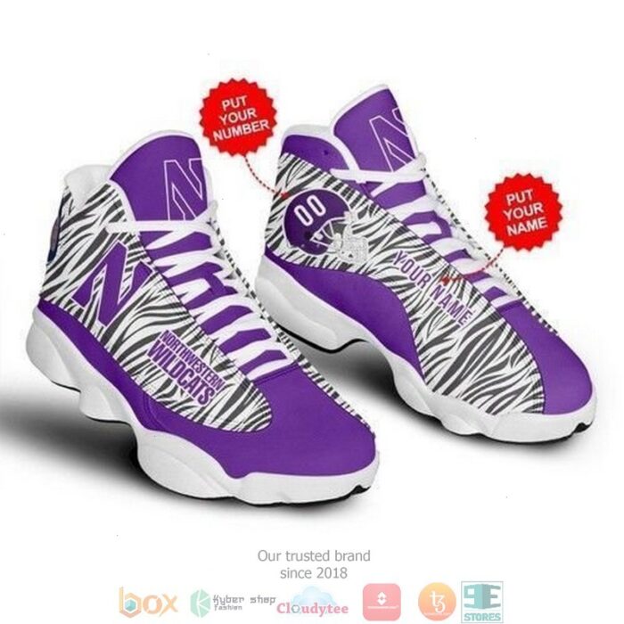 Personalized Northwestern Wildcats Football Ncaaf Air Jordan 13 Sneaker Shoes