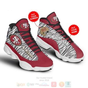 Personalized San Francisco 49Ers Nfl Custom White Red Air Jordan 13 Shoes