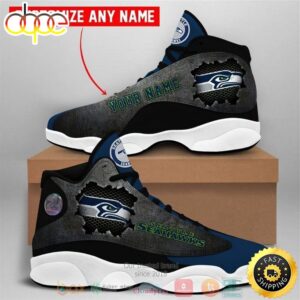 Personalized Seattle Seahawks Football NFL Custom Air Jordan 13 Shoes