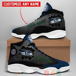 Personalized Seattle Seahawks Football Nfl Custom Air Jordan 13 Shoes