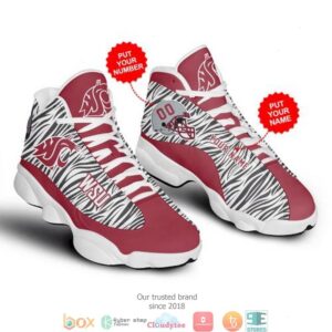 Personalized Washington State Cougars Football Ncaa Air Jordan 13 Sneaker Shoes