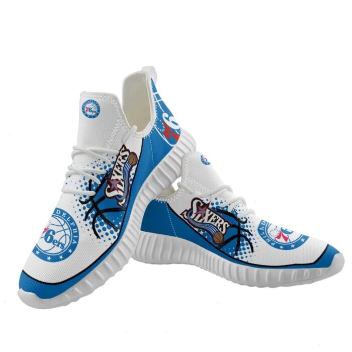 Philadelphia 76ers Unisex Sneakers New Sneakers Basketball Custom Shoes Philadelphia 76ers Yeezy Boost
