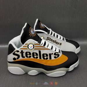 Pittsburgh Steelers Black Grey Yellow Air Jordan 13 Shoes